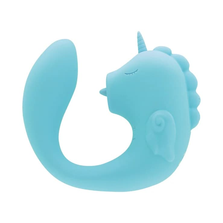 Unihorn - C-Horse 獨角馬舔舐雙重震動器 - 藍色